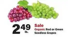 Stater Bros Organic red or green seedless grapes offer
