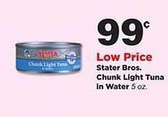 Stater Bros Stater bros. chunk light tuna in water offer