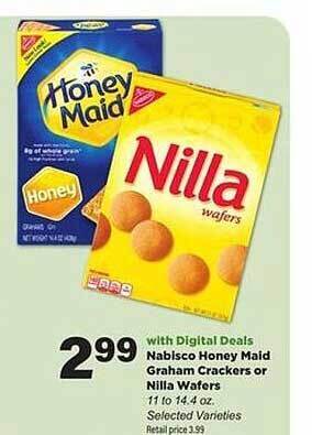 Stater Bros Nabisco honey maid graham crackers or nilla wafers offer