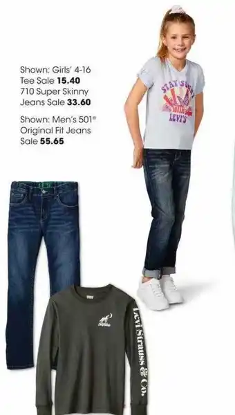 Shown: girls' 4-16 tee shown: men's 501 original fit jeans
