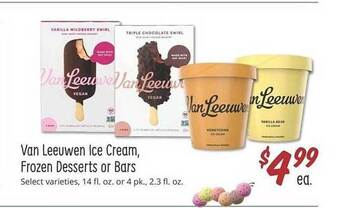 Sprouts Farmers Market Van leeuwen ice cream frozen desserts or bars offer