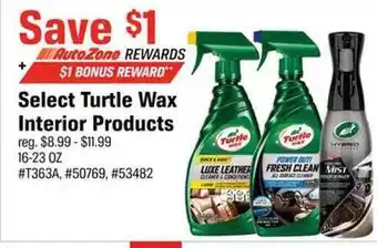 Select turtle wax interior products