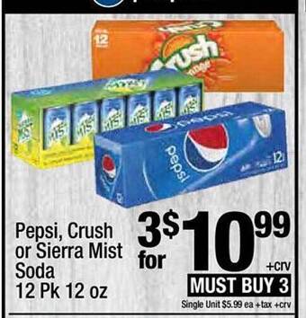 Super King Markets Pepsi, crush or sierra mist soda offer
