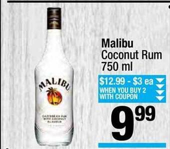 Super King Markets Malibu coconut rum offer