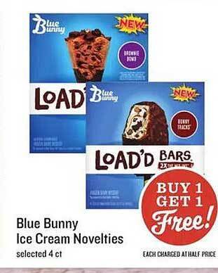 Lowes Foods Blue bunny ice cream novelties offer