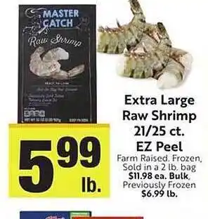 Lucky Supermarkets Extra large raw shrimp 21-25 ct. ez peel offer