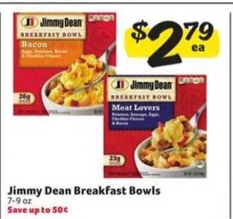 Winn Dixie Jimmy dean breakfast bowls offer