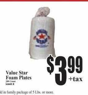 Baja Ranch Value star foam plates offer