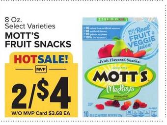 Food Lion Mott's fruit snacks offer