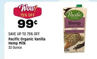 Grocery Outlet Pacific organic vanilla hemp milk offer