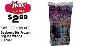 Grocery Outlet Deebee's dis frozen org ice wands offer