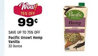 Grocery Outlet Pacific unswt hemp vanilla offer