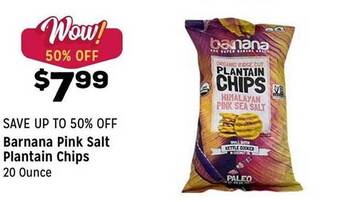 Grocery Outlet Barnana pink salt plantain chips offer