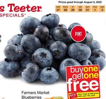 Harris Teeter Farmers market blueberries offer