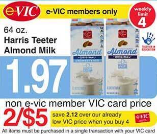 Harris Teeter Harris teeter almond milk offer