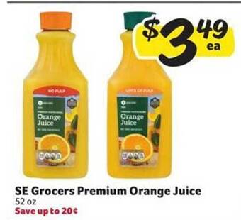 Harveys Supermarkets Se grocers premium orange juice offer