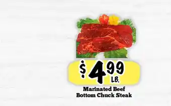 Marinated beef bottom chuck steak