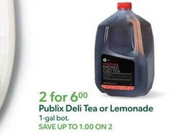 Publix Publix deli tea or lemonade offer