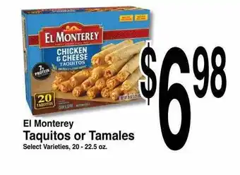Super Saver El monterey taquitos or tamales offer