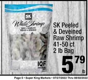 Super King Markets Sk peeled & deveined raw shrimp offer