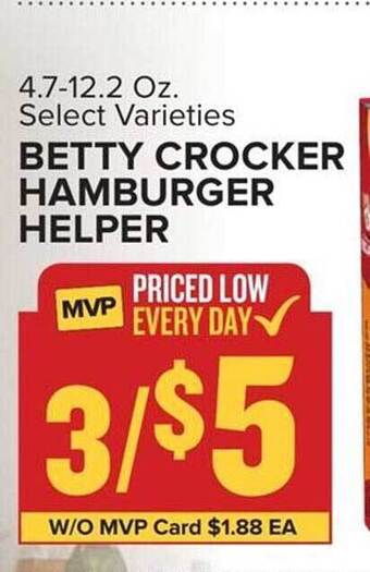 Food Lion Betty crocker hamburger helper offer