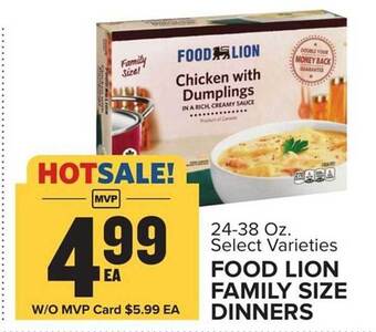 Food Lion Food lion family size dinners offer
