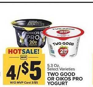 Food Lion Two good or oikos pro yogurt offer