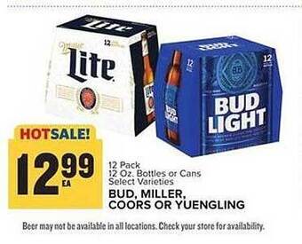 Food Lion Bud, miller, coors or yuengling offer