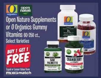 Jewel-Osco Open nature supplements or o organics gummy vitamins offer
