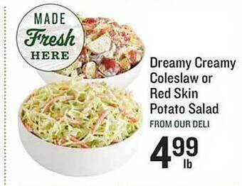 Lowes Foods Dreamy creamy coleslaw or red skin potato salad offer