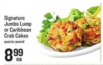 Lowes Foods Signature jumbo lump or caribbean crab cakes offer