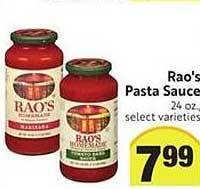 Lucky Supermarkets Rao's pasta sauce offer
