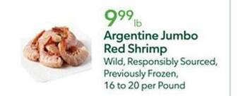 Publix Argentine jumbo red shrimp offer