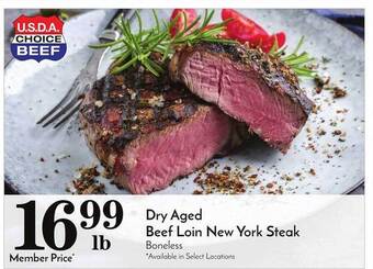 Pavilions Dry aged beef loin new york steak offer