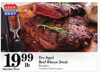 Pavilions Dry aged beef ribeye steak offer