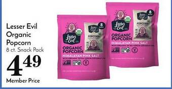 Pavilions Lesser evil organic popcorn offer