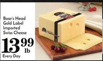 Pavilions Boar's head gold label imported swiss cheese offer