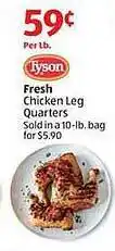 Aldi Tyson fresh chiken leg quaters offer