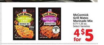 Safeway Mccormick grill mates marinade mix offer