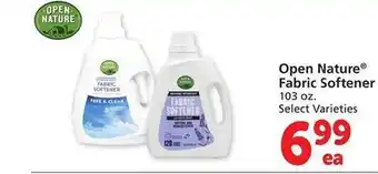 Safeway Open nature fabric softener offer