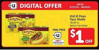 Safeway Old el paso taco shells offer