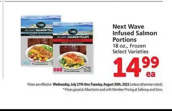 Safeway Next wave infused salmon portions offer