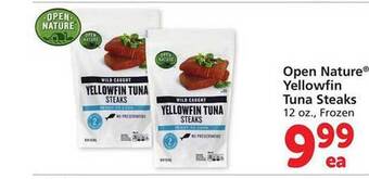 Safeway Open nature®yellowfin tuna steaks offer