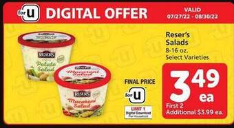 Safeway Reser's salads offer