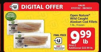 Safeway Open nature®wild caught alaskan cod fillets offer