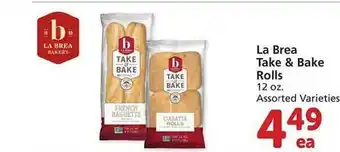 Safeway La brea take & bake rolls 12oz offer