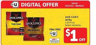 Safeway Jack links jerky offer