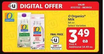 Safeway O organics milk offer