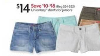 Bealls Unionbay shorts for juniors offer