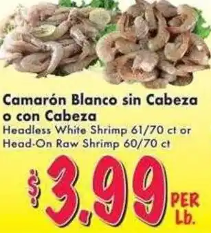 Rio Ranch Market Camarón Blanco sin Cabeza o con Cabeza offer